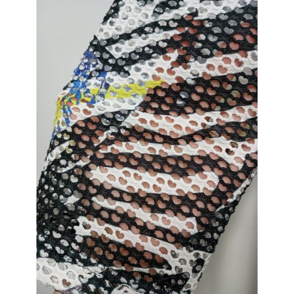 Alberto Makali Womens Wearable Art Top Medium Multi Abstract Textured 3/4 Sleeve - Picture 4 of 9